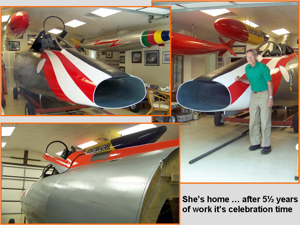 Composite picture of the completed fuselage segment's arrival in the F-100 building. 
            Click on the picture to enlarge it.